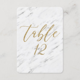 Convite Número de Mesa de Casamento em Mármore Branco e Do