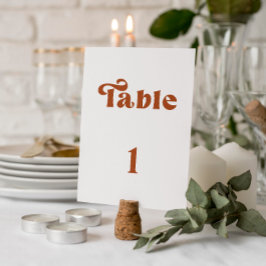 Convite Número de mesa de casamento em terracota retrô