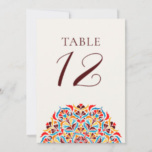 Convite Número de Mesa de Casamento Floral Caprichoso Lara