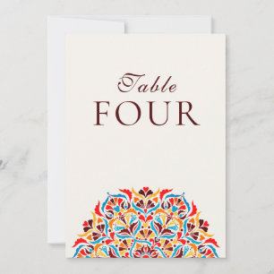 Convite Número de Mesa de Casamento Floral Caprichoso Lara
