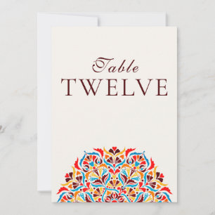 Convite Número de Mesa de Casamento Floral Caprichoso Lara