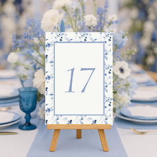 Convite Número de Mesa de Casamento Floral em Arte Fina Az