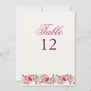 Convite Número de Mesa de Casamento Floral Pérola Clássica