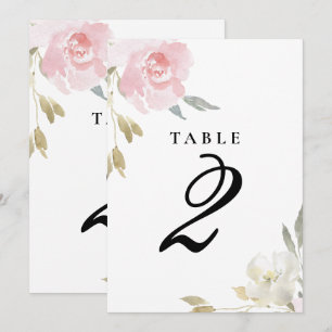 Convite Número de Mesa de Casamento Floral Rosa Clássico