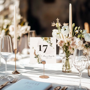 Convite Número de Mesa de Casamento Floral Seca de Verão I