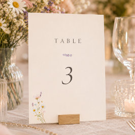 Convite Número de Mesa de Casamento Flores Silvestres Boêm