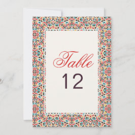 Convite Número de Mesa de Casamento Mandala Geo Reticulado