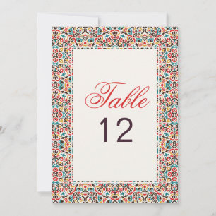 Convite Número de Mesa de Casamento Mandala Geo Reticulado