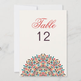Convite Número de Mesa de Casamento Mandala Geo Reticulado