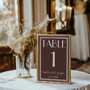 Convite Número de Mesa de Casamento Marrom Chocolateoso Cl