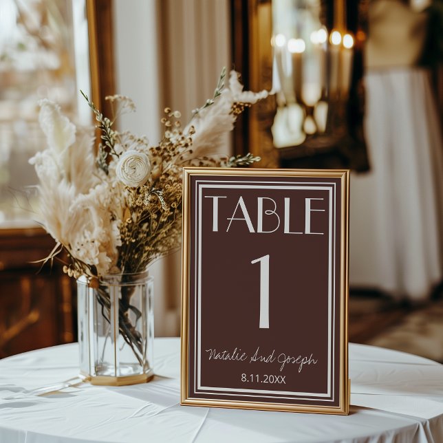 Convite Número de Mesa de Casamento Marrom Chocolateoso Cl (Criador carregado)