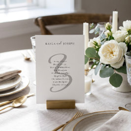 Convite Número de Mesa de Casamento Minimalista e Elegante