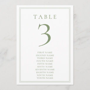 Convite Número de Mesa de Casamento Minimalista Quente Ver