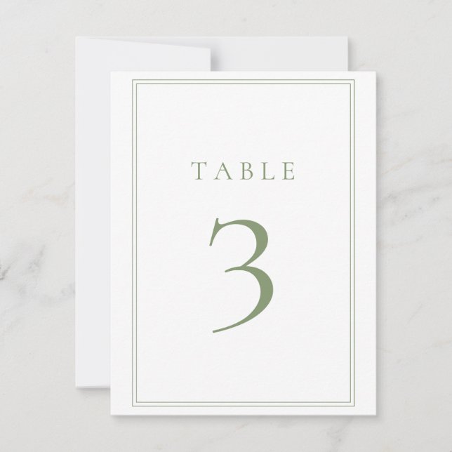 Convite Número de Mesa de Casamento Moderno e Aconchegante (Frente)