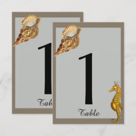 Convite Número de Mesa de Casamento na Praia com Animais M