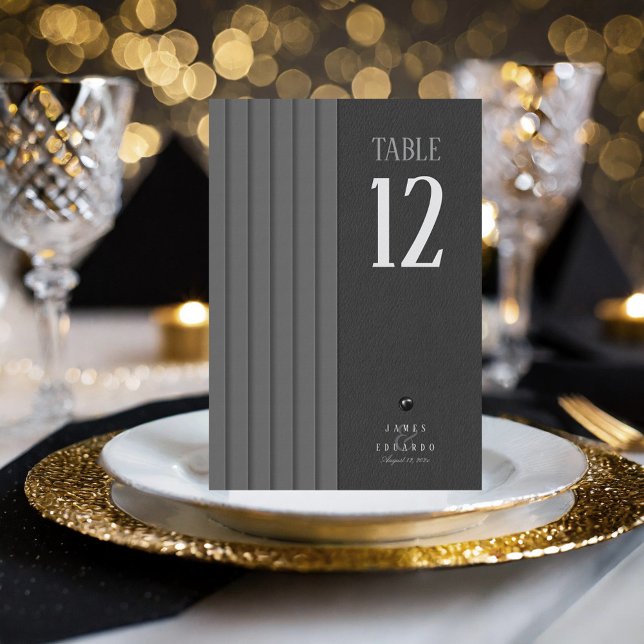 Convite Número de mesa de casamento preto e branco persona (Criador carregado)