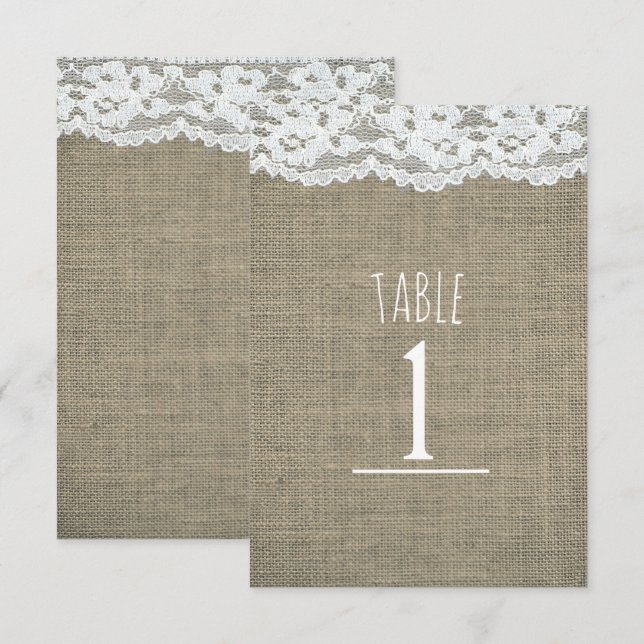 Convite Número de Mesa de Casamento Rústico Simples em Lon (Frente/Verso)