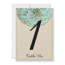Número de Mesa de Casamento Suculento Sage