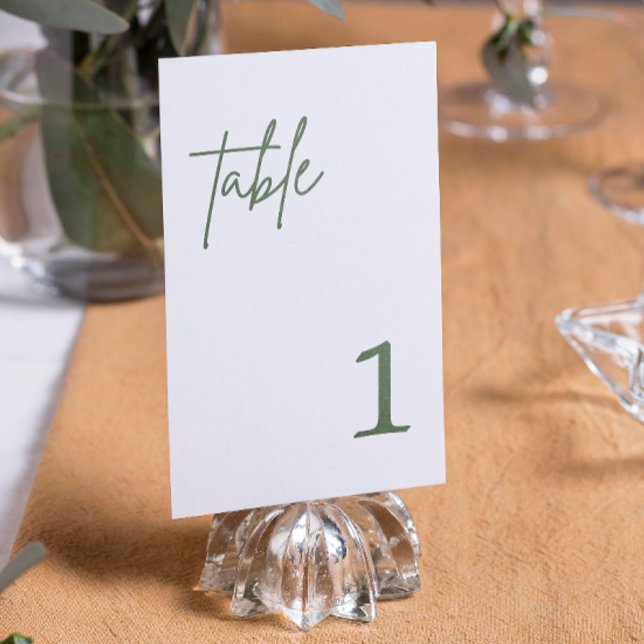 Convite Número de mesa de casamento Verde Floresta (Criador carregado)