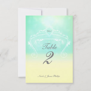 Convite Número de Mesa de Casamento Vintage Elegante com V