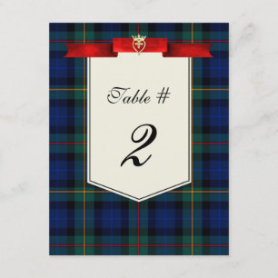 Convite Número de Mesa de Casamento Xadrez Tartan Stylish