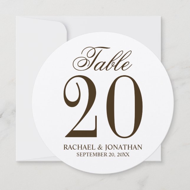 Convite Número de Mesa de Círculo de Casamento Rústico Vin (Frente)