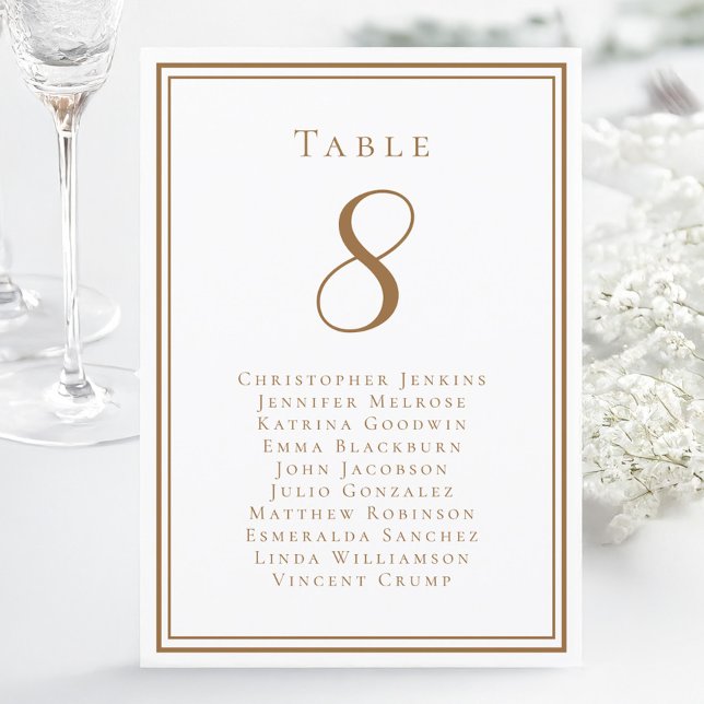 Convite Número de mesa de convidados de casamento rústico  (Wedding Seating Rustic Brown Guest Table Number)