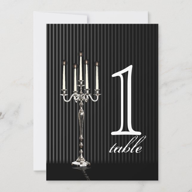 Convite Número de Mesa de Listra de Candelabro Gótico de A (Frente)