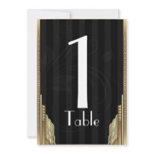 Número de Mesa Dourado Art Déco em Listras