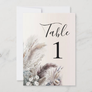 Convite Número de Mesa Floral Boêmio Terroso com Penas
