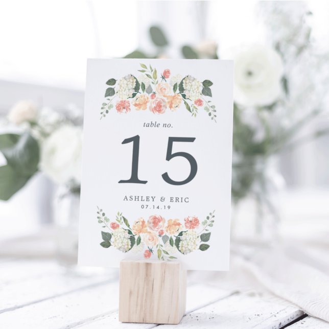 Convite Número de Mesa Floral de Meados de Verão (Criador carregado)