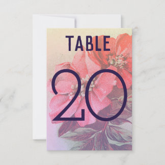 Convite Número de Mesa Floral Rosa Vintage