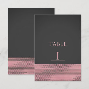 Convite Número de Mesa Glam Moderno Rosa e Cinza com Lante