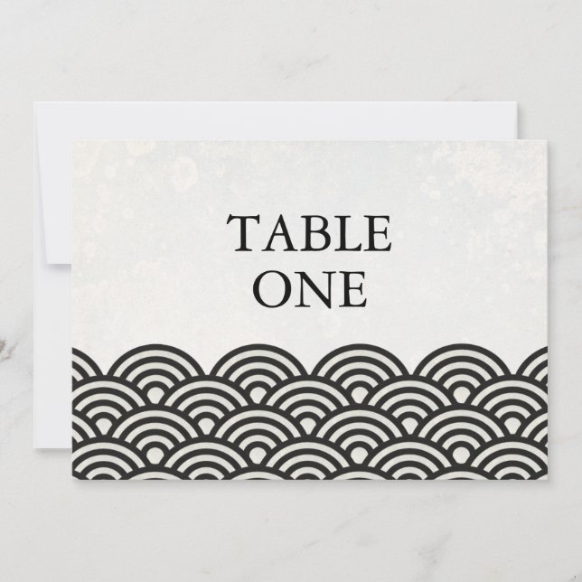 Convite Número de mesa grande com ondas estilizadas Seigha (Frente)