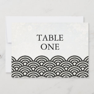 Convite Número de mesa grande com ondas estilizadas Seigha