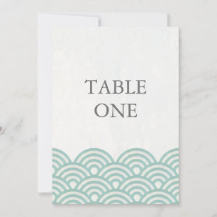 Convite Número de mesa grande com ondas estilizadas Seigha