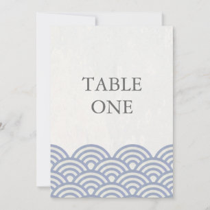 Convite Número de mesa grande com ondas estilizadas Seigha
