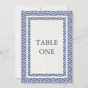 Convite Número de mesa grande com ondas estilizadas Seigha