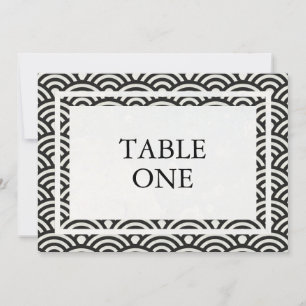 Convite Número de mesa grande com ondas estilizadas Seigha