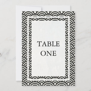 Convite Número de mesa grande com ondas estilizadas Seigha