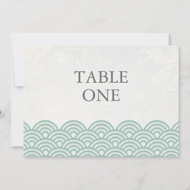 Convite Número de mesa grande com ondas estilizadas Seigha (Frente)