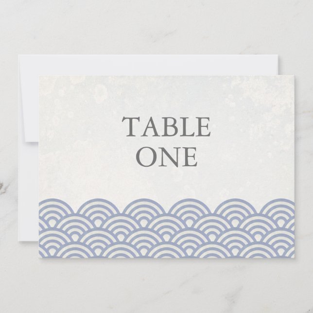 Convite Número de mesa grande com ondas estilizadas Seigha (Frente)
