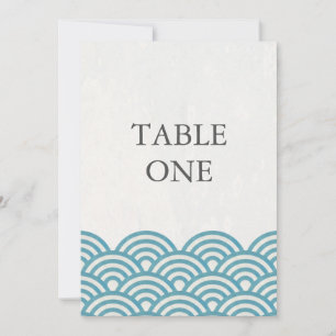 Convite Número de mesa grande com ondas estilizadas Seigha