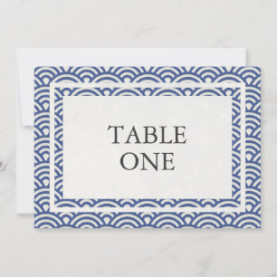 Convite Número de mesa grande com ondas estilizadas Seigha