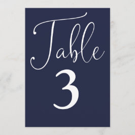 Convite Número de mesa grande simples azul marinho elegant