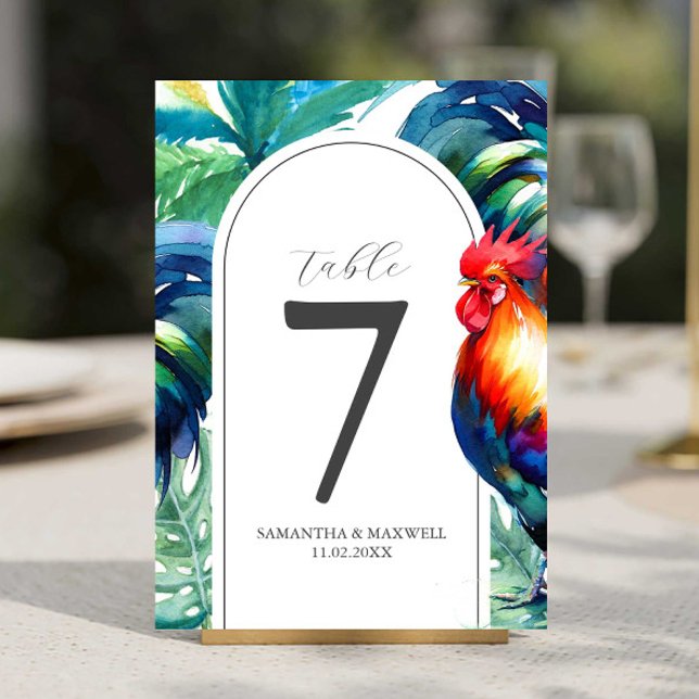 Convite Número de Mesa Imprimível Estilo Watercolor Key We (Printable table number cards for destination wedding day of stationery art by Victoria Grigaliunas)