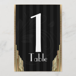 Convite Número de Mesa Listra Art Déco Dourado