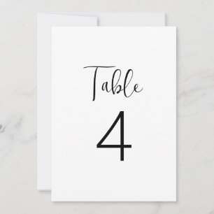Convite Número de Mesa Minimalista em Preto e Branco Cláss