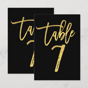 Convite Número de Mesa Moderno em Folha de Ouro Elegante 7