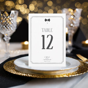 Convite Número de Mesa para Casamento Gravata Borboleta Pr